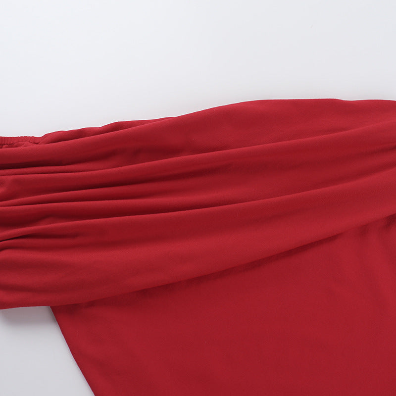 T-shirt asymétrique plissé