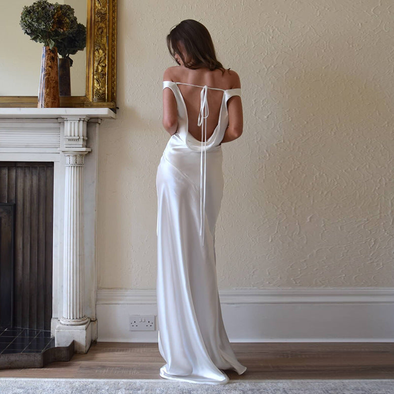Robe dos nu chic nacrée