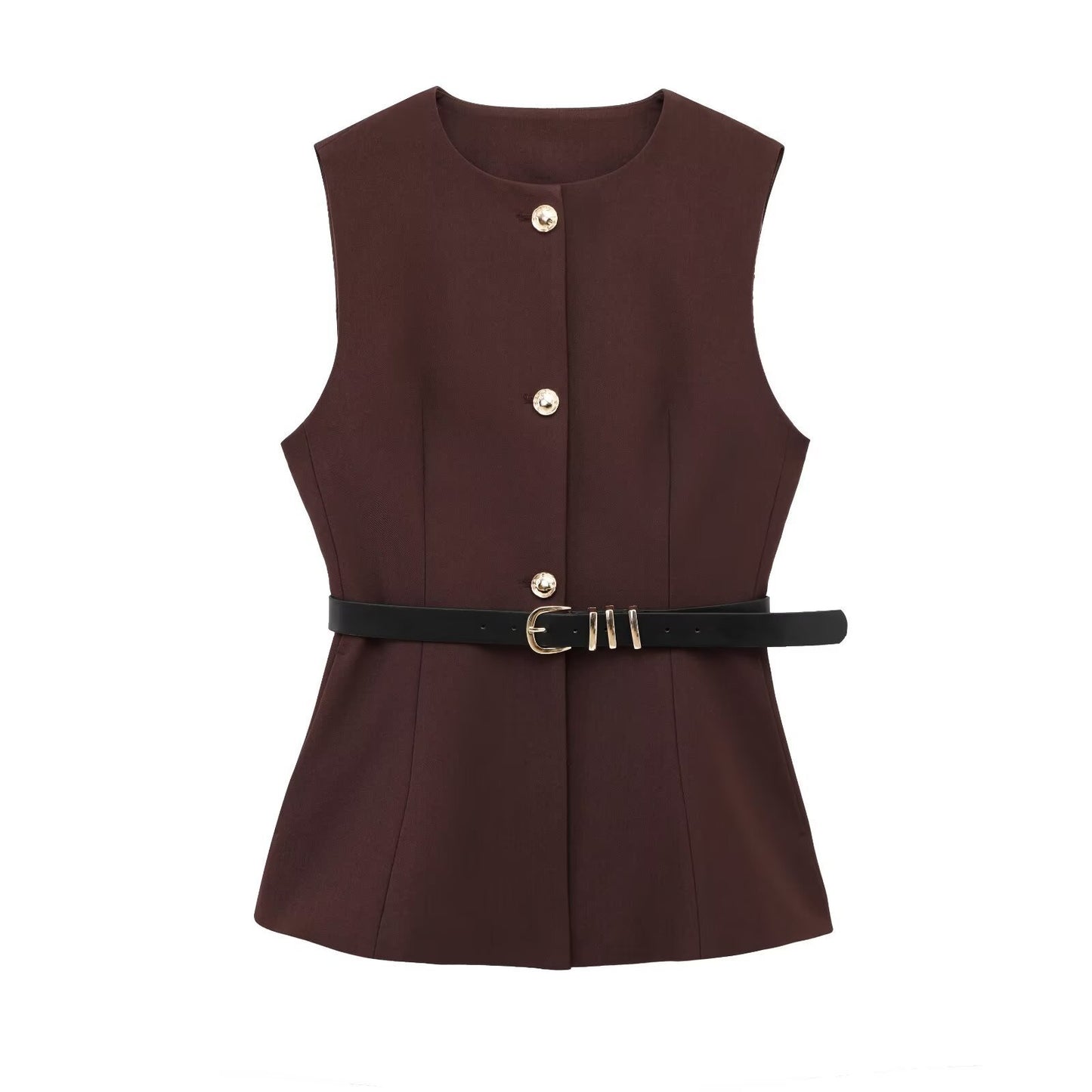 Robe Ceinturée Sans Manches