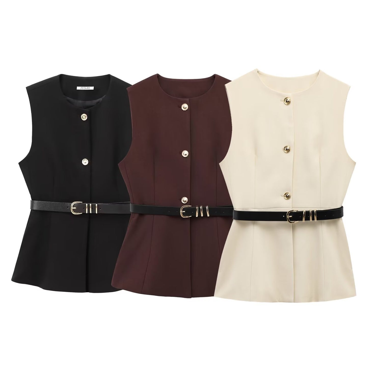Robe Ceinturée Sans Manches