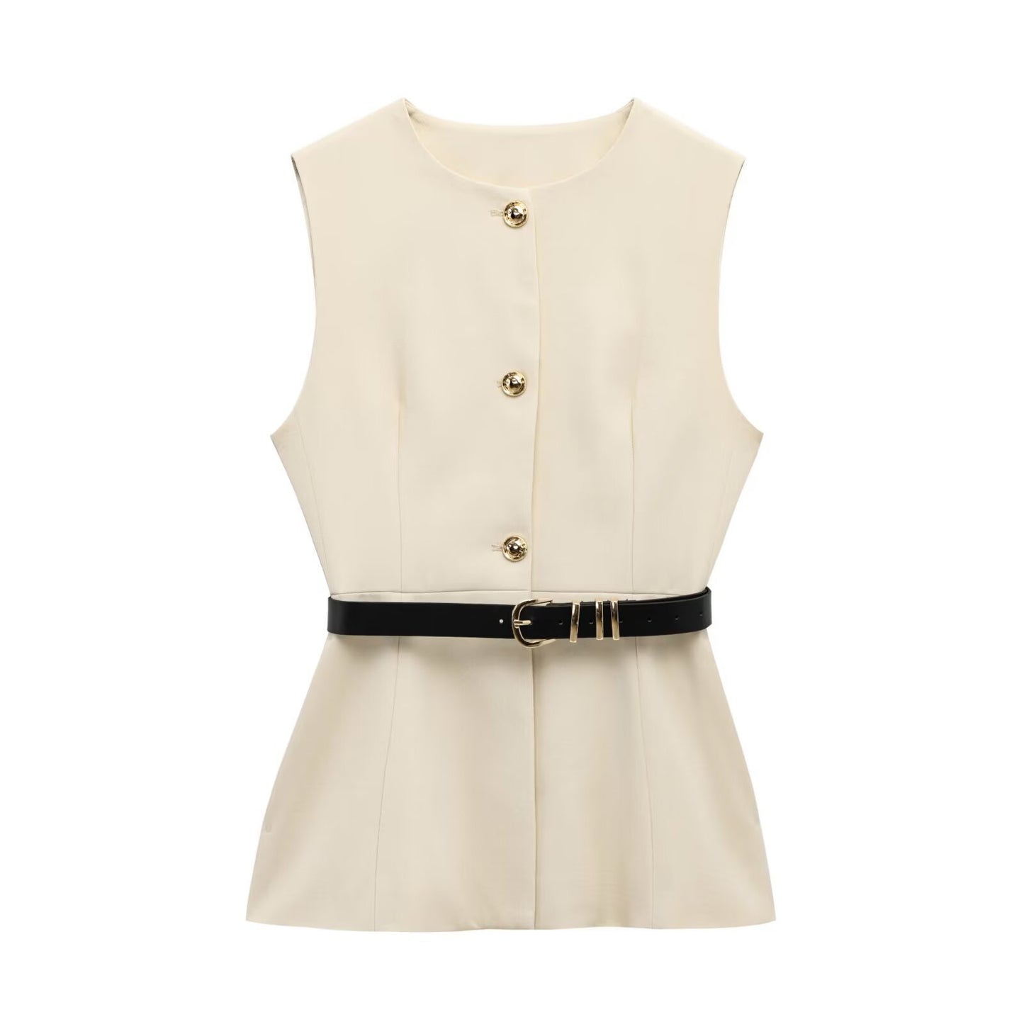 Robe Ceinturée Sans Manches