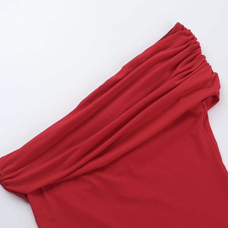 T-shirt asymétrique plissé