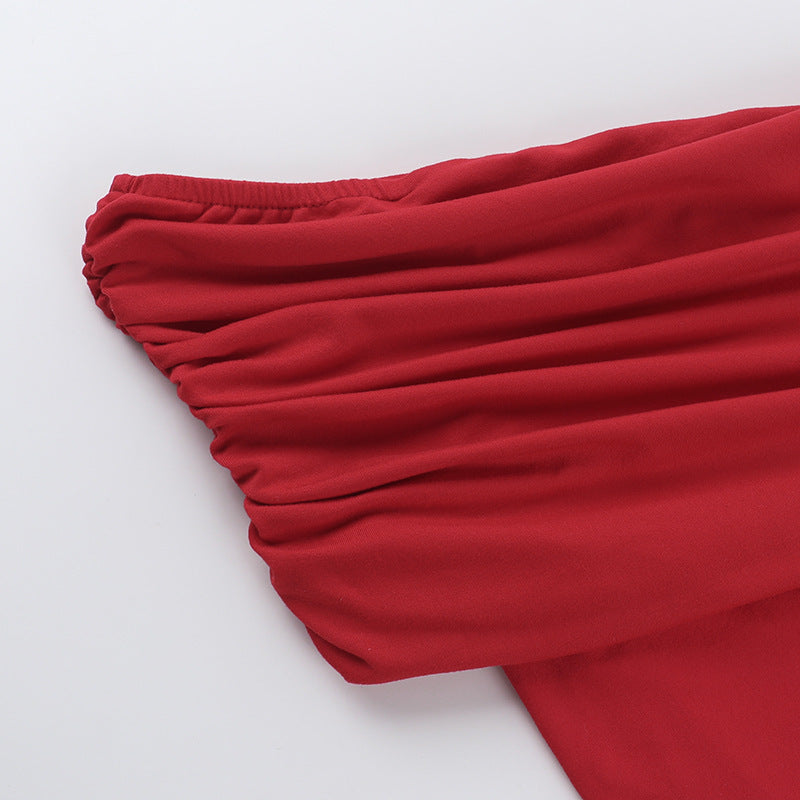 T-shirt asymétrique plissé