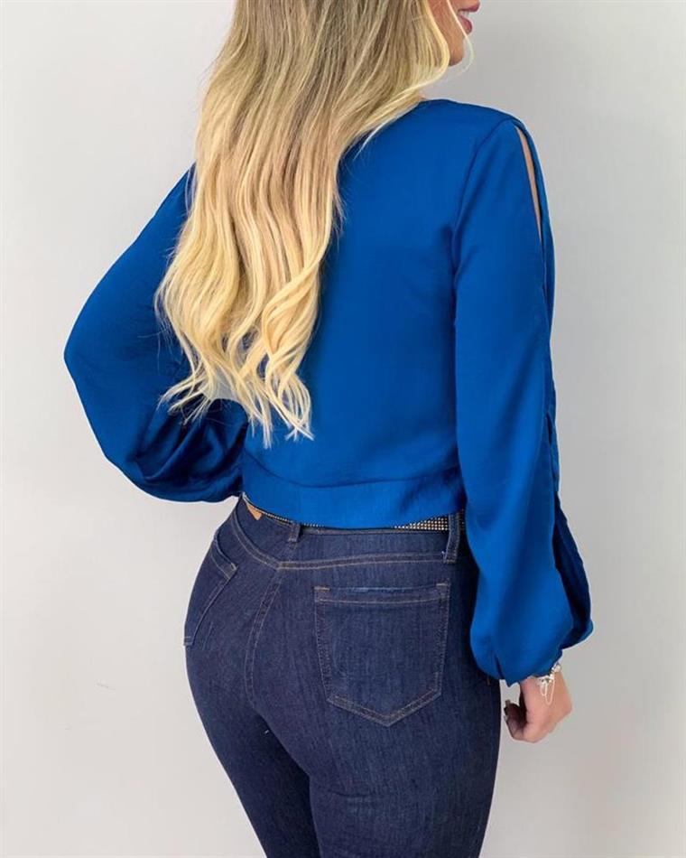Top lacé découpe avant