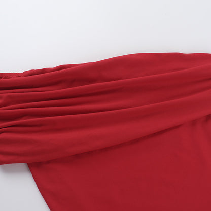 T-shirt asymétrique plissé