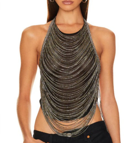 Top halter, strass