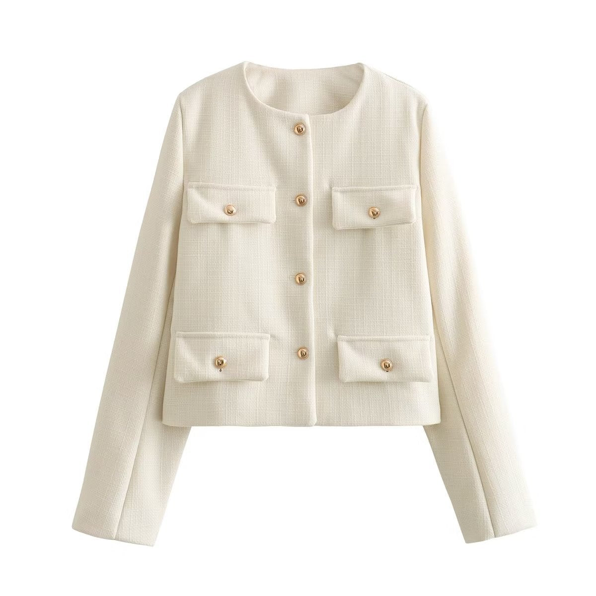 Veste courte classique femme à boutons