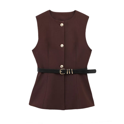 Robe Ceinturée Sans Manches