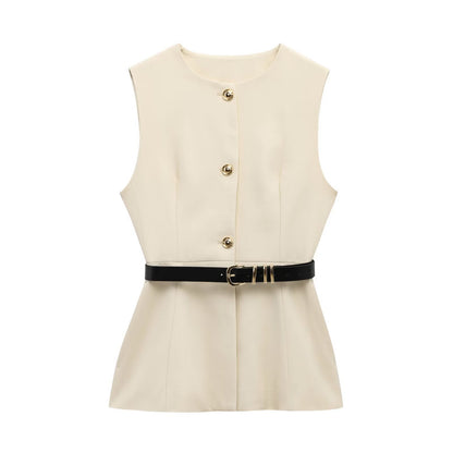 Robe Ceinturée Sans Manches