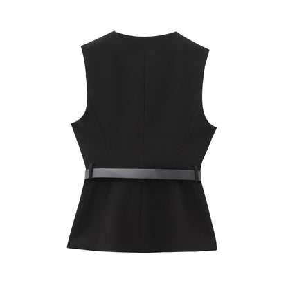 Robe Ceinturée Sans Manches