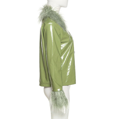 Veste Cuir Col Fourrure