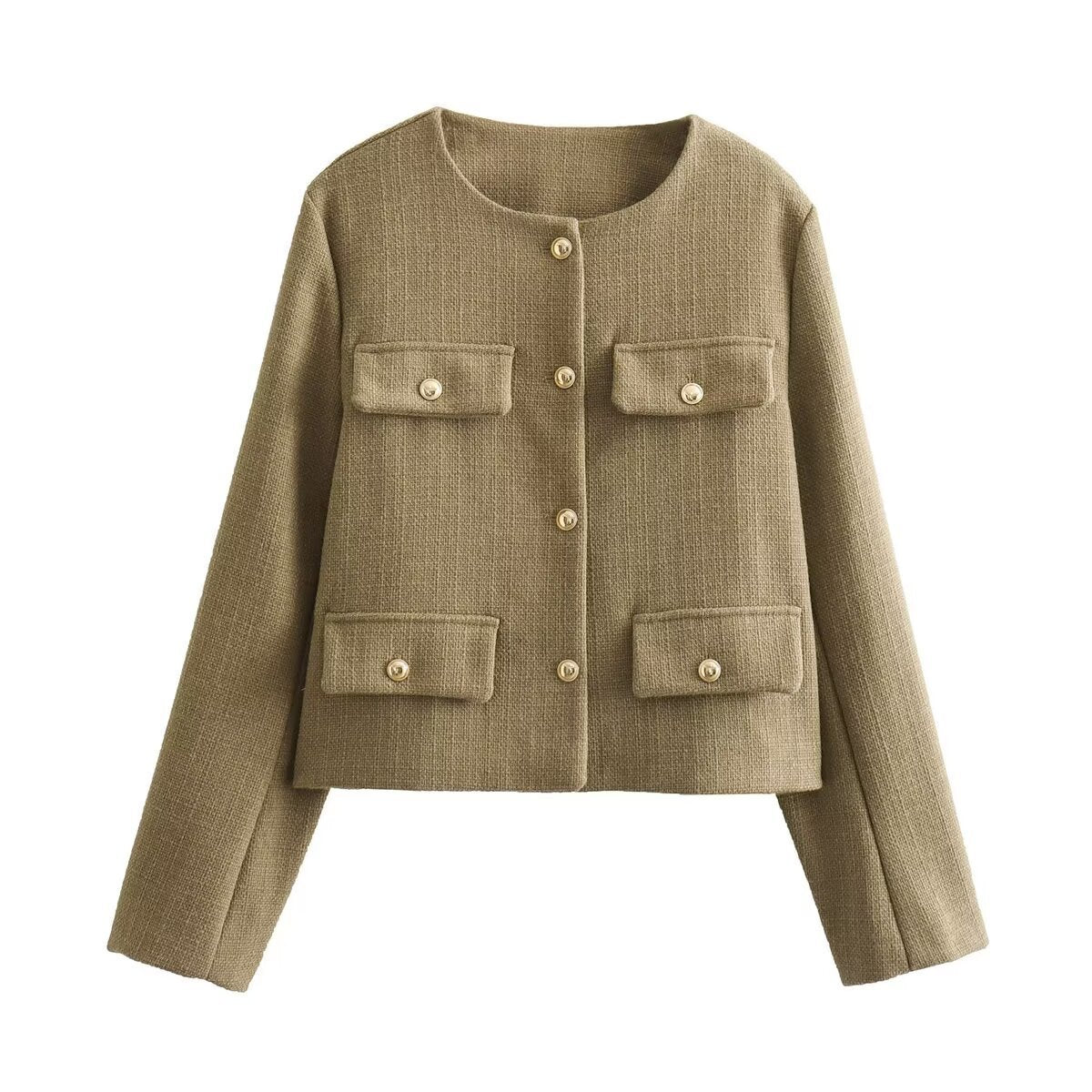 Veste courte classique femme à boutons