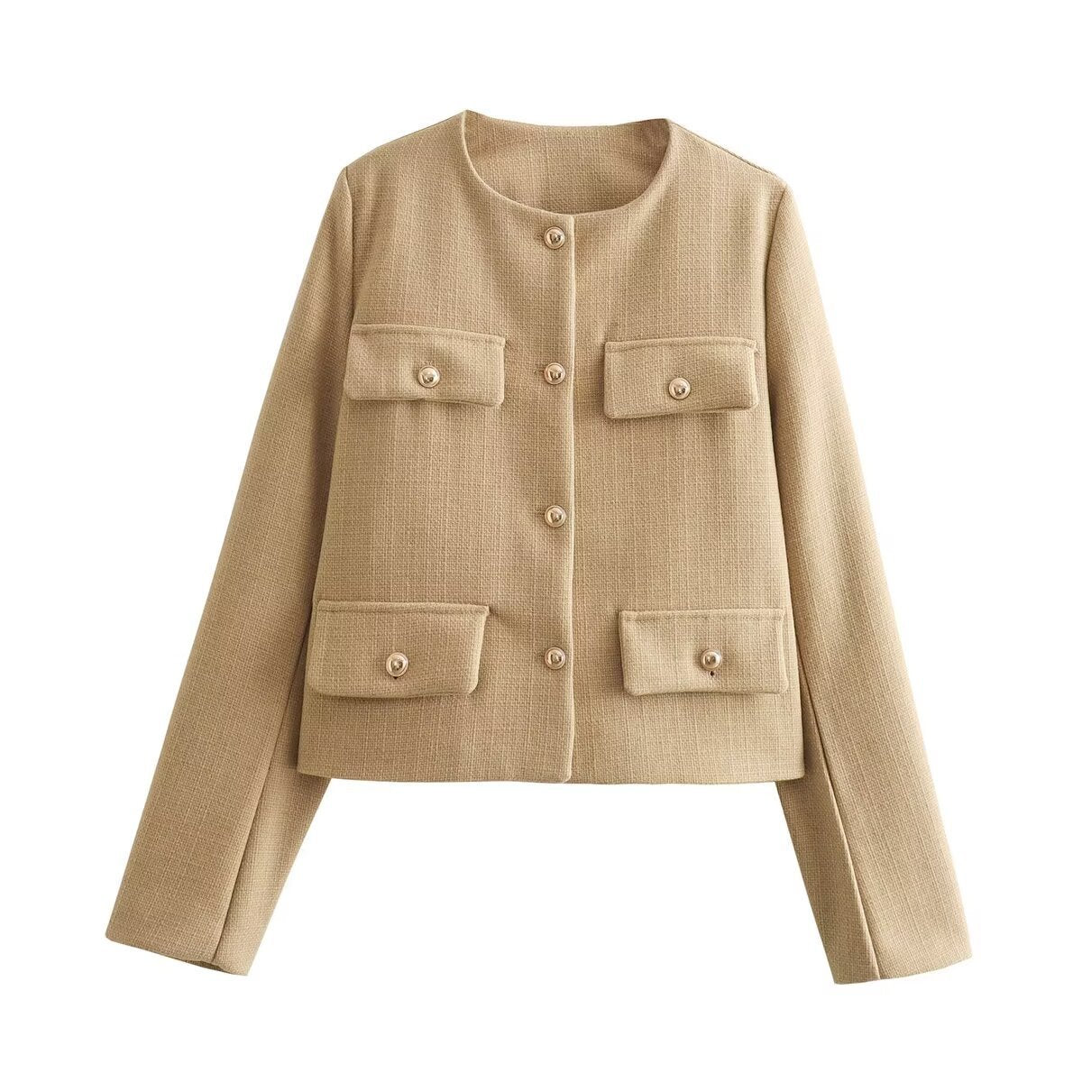 Veste courte classique femme à boutons